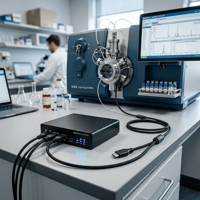 A VECTOR IoT device connected to a scientific instrument