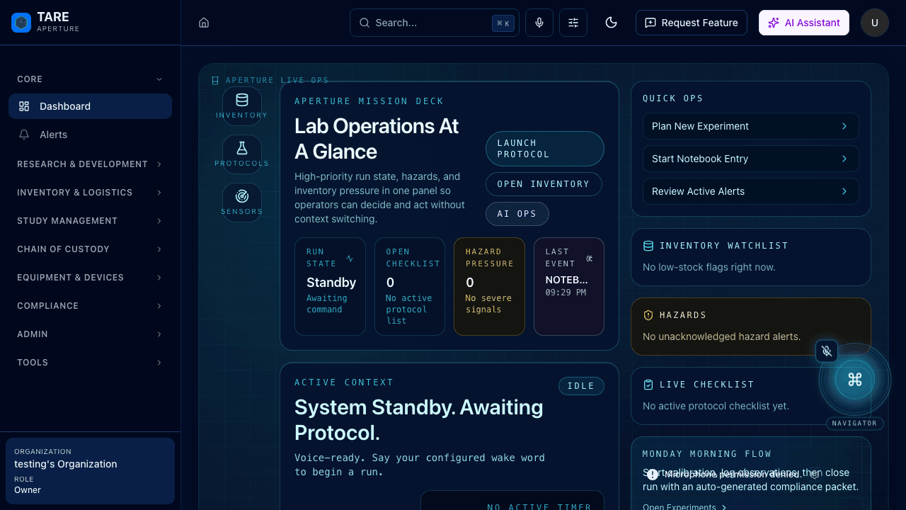 Mission Dashboard screenshot